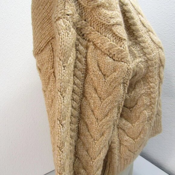 NEW DH NEW YORK Womens Eloise Crew Neck Cable Sweater Light Brown Size M - Picture 11 of 13